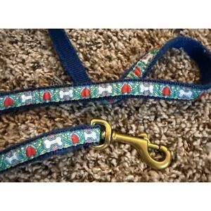 Up Country Blue Unisex Heart & Bone Print Matching  Dog Leash & Collar